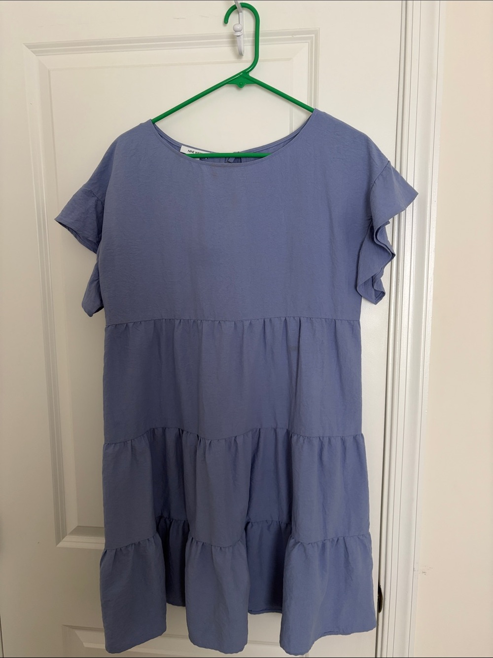 Nine West Girls' Lavender Blue Tiered Ruffle Dress